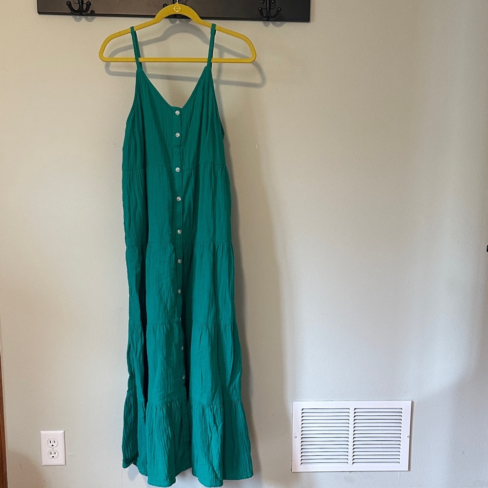 Universal Thread Green Button-Down Maxi Dress